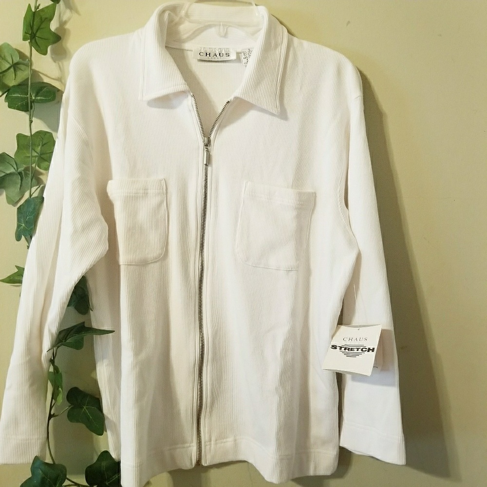 Chaus sport white  sweater  size L - Picture 2 of 8